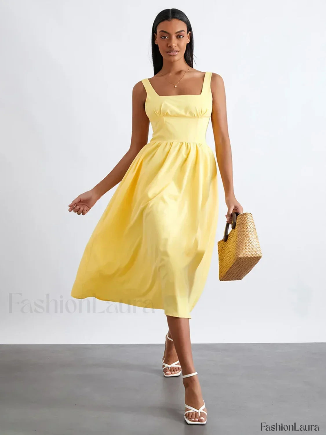 Cami High Waist Midi Dress