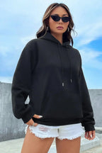 Solid Color Casual Pocket Hoodie