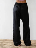 Solid Color Lounge Elastic Waist Pull-On Pant