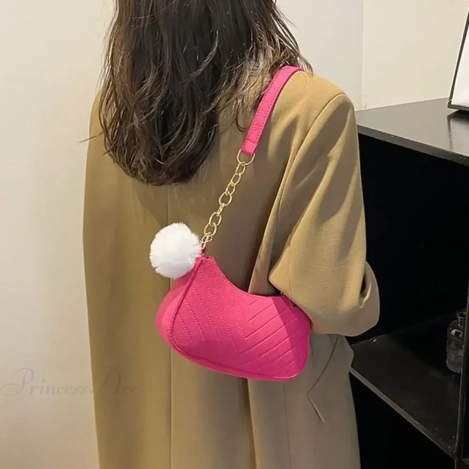 Solid Color Mini Underarm Shoulder Bag