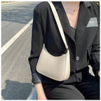 Solid Color PU Leather Casual Shoulder Bag