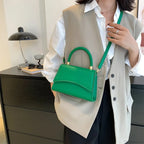 Solid Color PU Leather Designer Crossbody Handbag