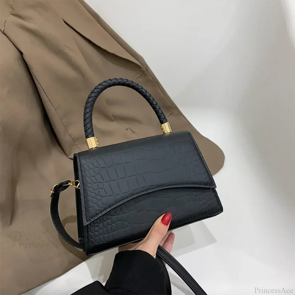 Solid Color PU Leather Designer Crossbody Handbag