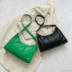 Solid Color PU Leather Underarm Crossbody
