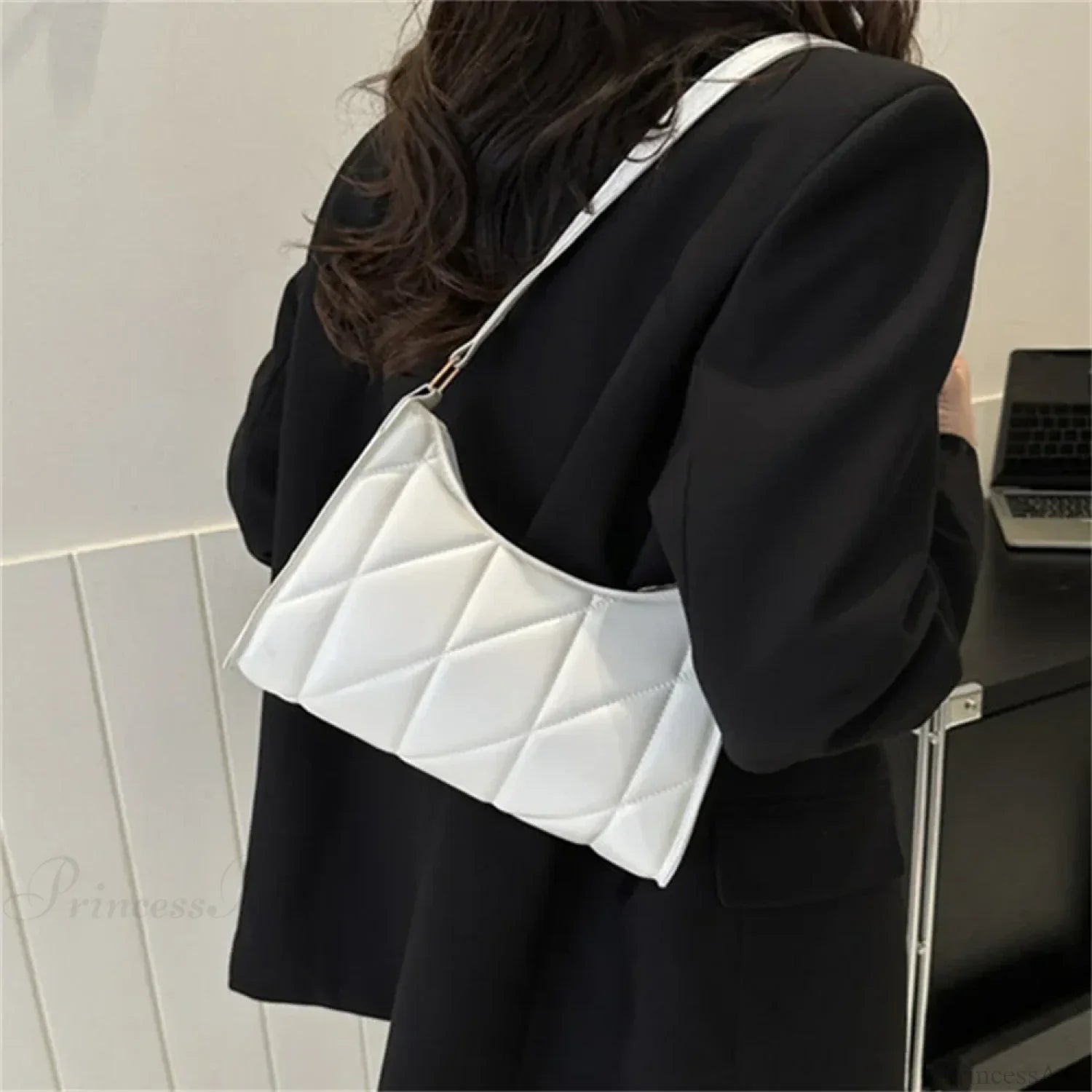 Solid Color PU Leather Underarm Crossbody