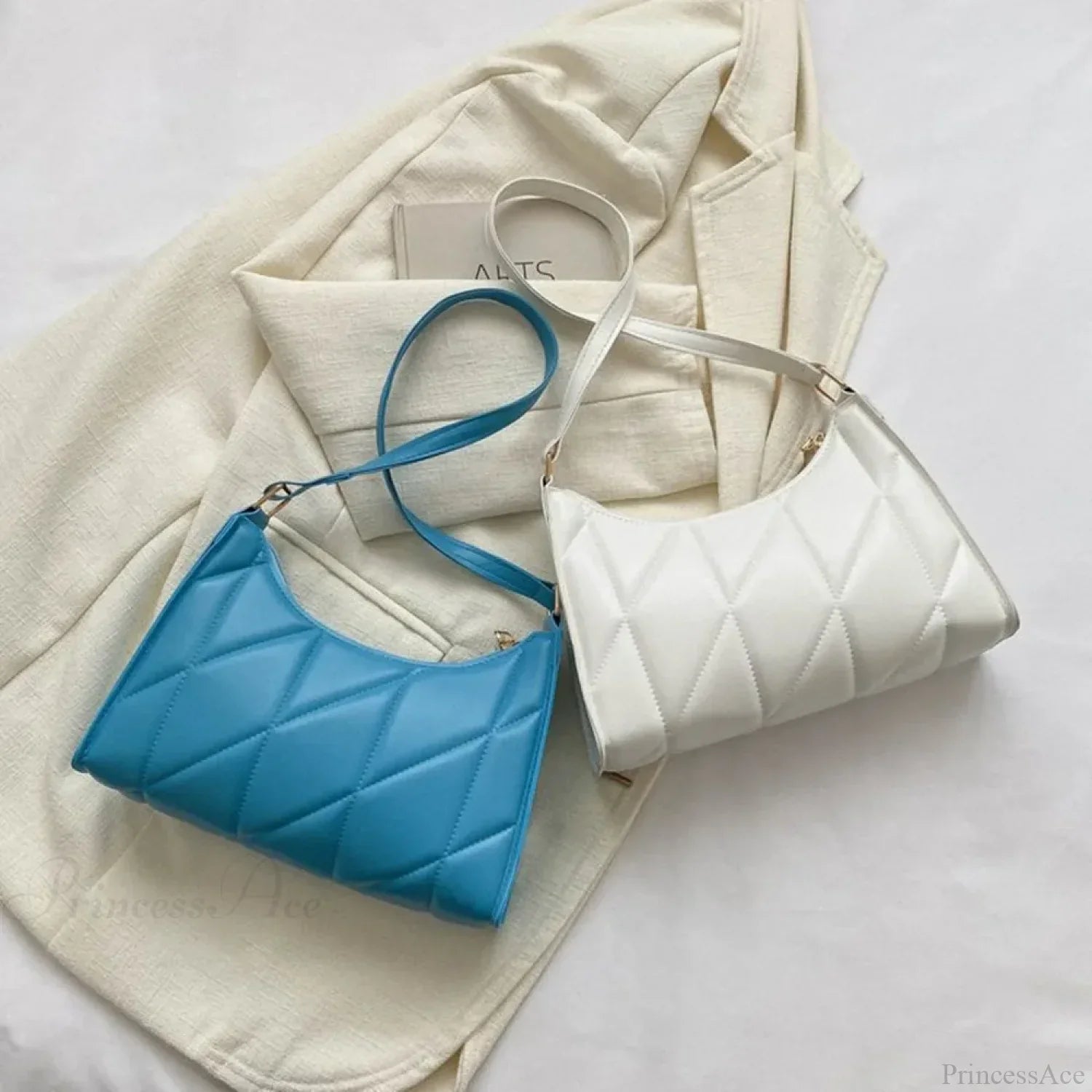 Solid Color PU Leather Underarm Crossbody