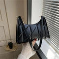 Solid Color PU Leather Underarm Crossbody