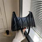 Solid Color PU Leather Underarm Crossbody