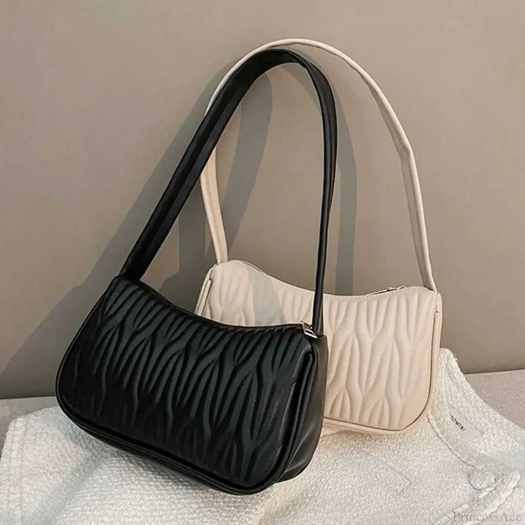 Solid Color PU Leather Women Shoulder Bag