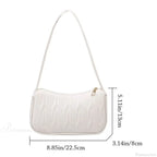 Solid Color PU Leather Women Shoulder Bag