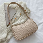 Solid Color PU Leather Women Shoulder Bag