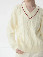 Solid Color Twisted Flower Pullover Sweater
