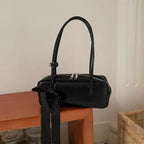 Solid Color Zipper Shoulder Bag for Women