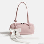 Solid Color Zipper Shoulder Bag for Women