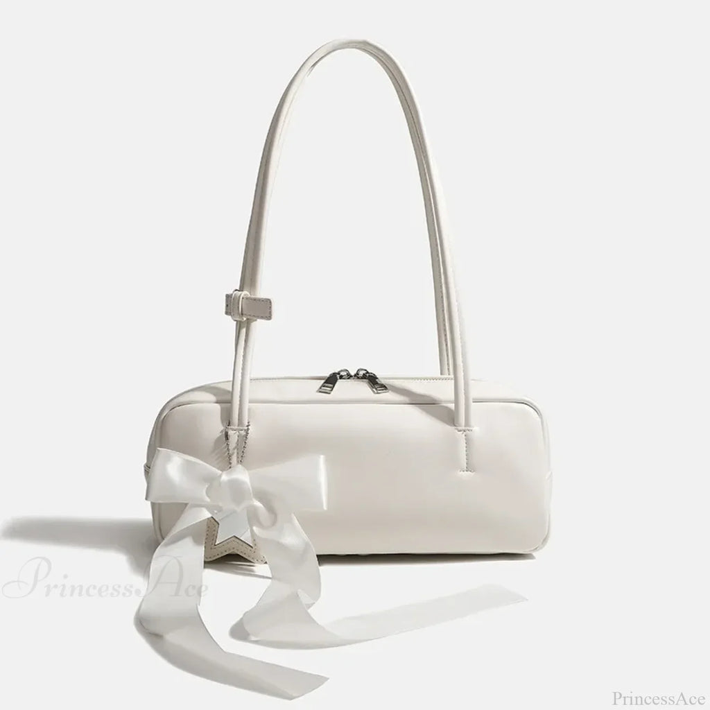 Solid Color Zipper Shoulder Bag for Women