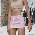 Solid Drawstring Bodycon Skirt
