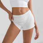Solid Elastic Waist Slim Short