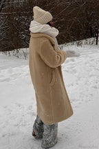 Solid Fleece Warm Casual loose fit Overcoat