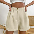 Solid High-Waist Office Lounge Short