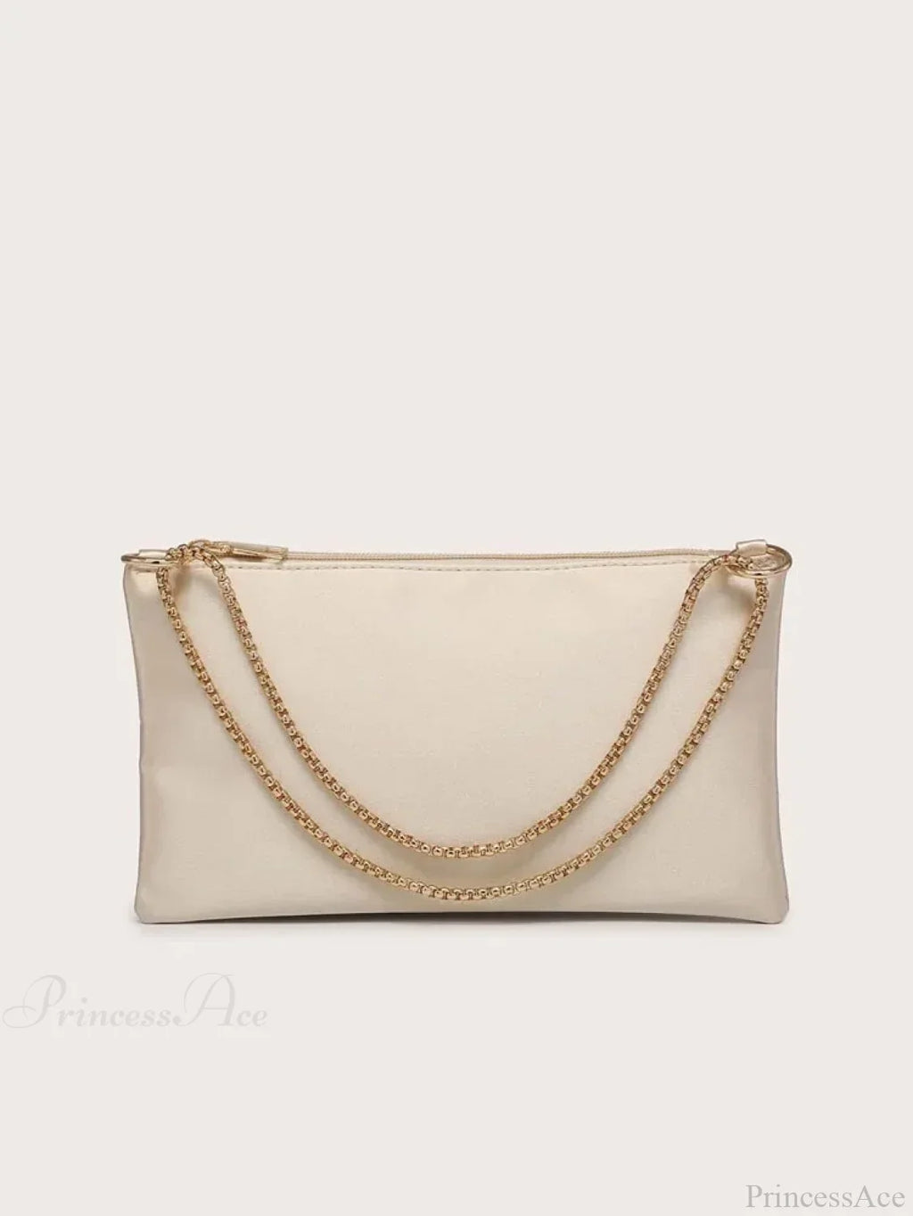 Solid Metal Chain Underarm Evening Wedding Clutch Bag