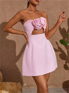Solid Off-Shoulder Mini Dress
