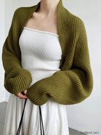 Solid Open-Front Shrug Sweater