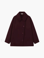 Solid Oversized Pocket Button Coat