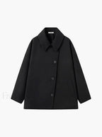 Solid Oversized Pocket Button Coat