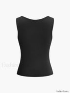 Solid Square Neck Strappy Top