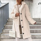 Solid Woolen Coat with Belted Overcoat