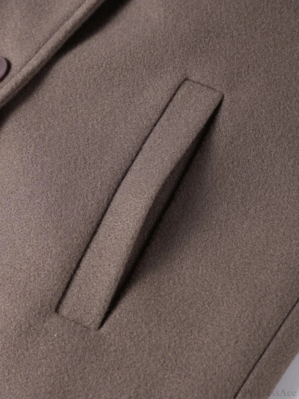 Solid Woolen Lapel Full Sleeve Overcoat