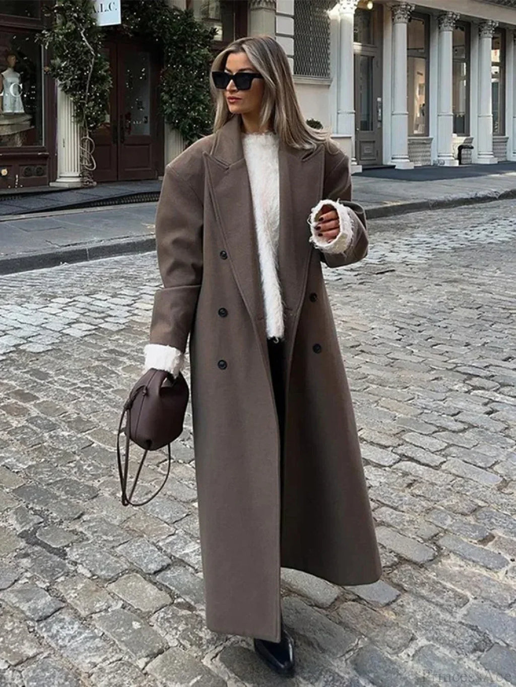Solid Woolen Lapel Full Sleeve Overcoat