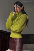 Solid Zip Fitted Waist Fake Cardigan