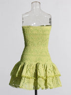 Sophia Sleeveless Spliced Ruffles Mini Dress