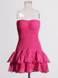 Sophia Sleeveless Spliced Ruffles Mini Dress