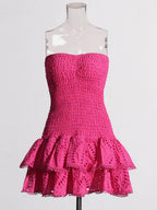 Sophia Sleeveless Spliced Ruffles Mini Dress