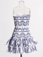 Sophia Sleeveless Spliced Ruffles Mini Dress