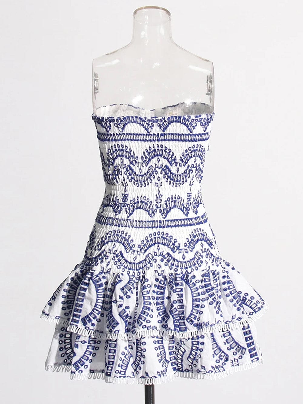 Sophia Sleeveless Spliced Ruffles Mini Dress