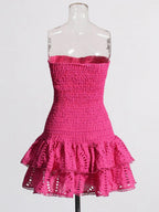 Sophia Sleeveless Spliced Ruffles Mini Dress