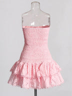 Sophia Sleeveless Spliced Ruffles Mini Dress