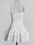 Sophia Sleeveless Spliced Ruffles Mini Dress