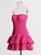 Sophia Sleeveless Spliced Ruffles Mini Dress