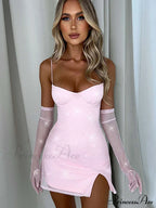 Spaghetti Strap Glitter Club Mini Dress