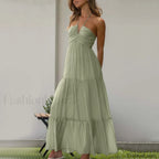 Spaghetti Strap V-neck Floral Dress