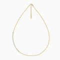 Cubic Zirconia Sterling Silver Paper Clip Choker Necklace