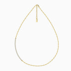 Cubic Zirconia Sterling Silver Paper Clip Choker Necklace