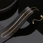 Cubic Zirconia Sterling Silver Paper Clip Choker Necklace