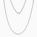 Rhodium Plated Sterling Silver 2MM Singapore Chain Necklace