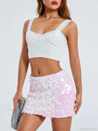 Sparkle Sequin Glitter Mini Skirt