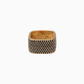 18K Gold Plated Cubic Zirconia Square Cigar Band Ring